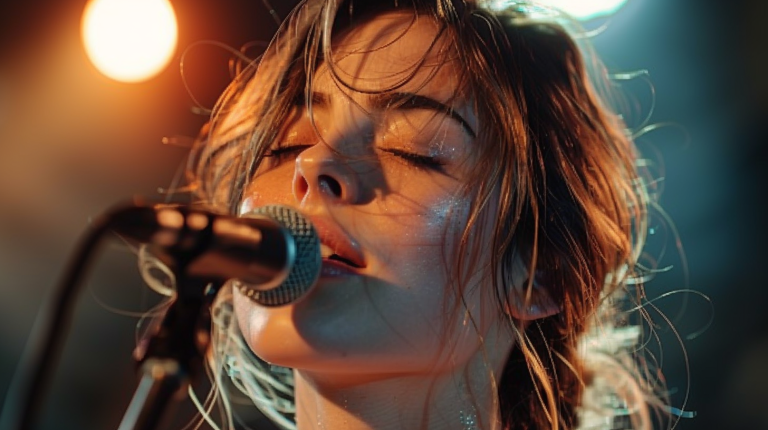 Vocal Fry Mastery: 7 Surprising Ways It Boosts Your Singing Singer in fron of a mic in a concert