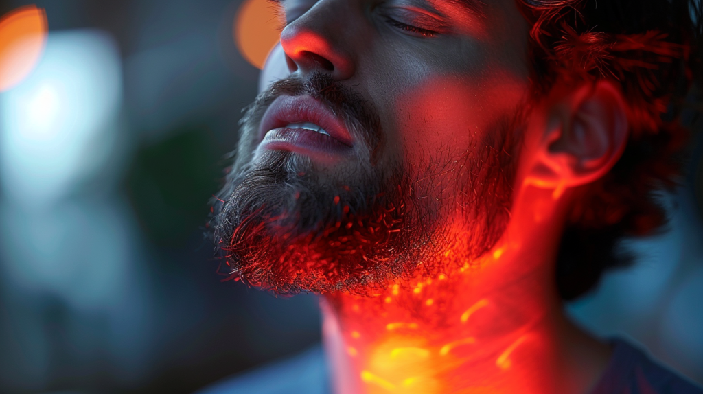 Singer with throath pain