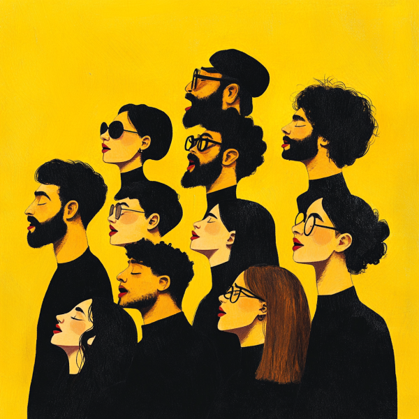 Cartoon type singers