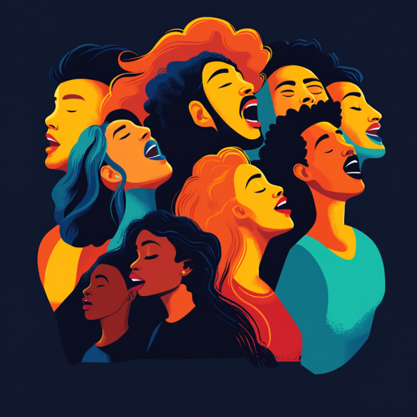 mixed choir singing